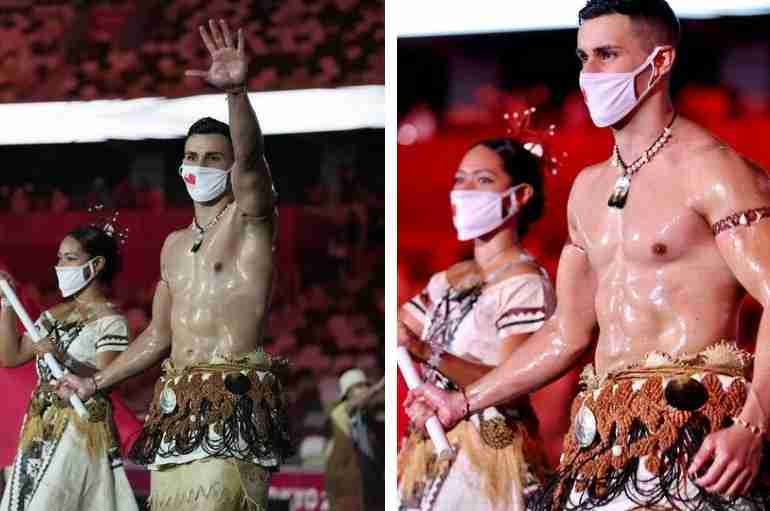 Tonga’s Hot Topless Oiled-Up Flag-Bearer Is Back At The Tokyo Olympics And People Are Loving It